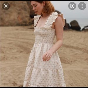 HILL HOUSE HOME gold jacquard Ellie Dress size XS